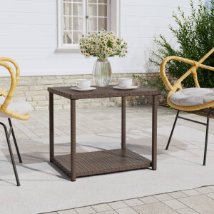 vidaXL Bijzettafel 55x45x49 cm poly rattan bruin