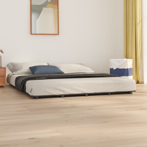vidaXL Bedframe massief grenenhout grijs 180x200 cm