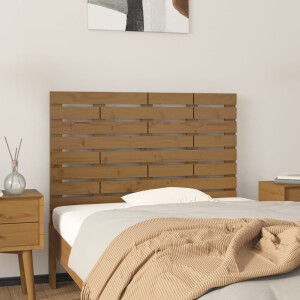 vidaXL Hoofdbord wandmontage 96x3x63 cm massief grenenhout honingbruin