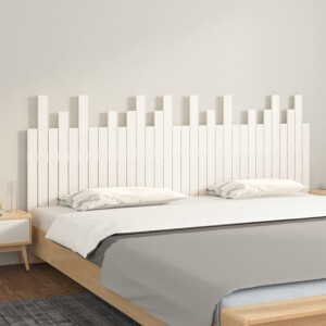vidaXL Hoofdbord wandmontage 204x3x80 cm massief grenenhout wit