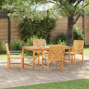 vidaXL Tuin eettafelset 5 pcs Bruin Massief Acaciahout