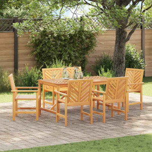 vidaXL Tuin eettafelset 6 pcs Bruin Massief Acaciahout