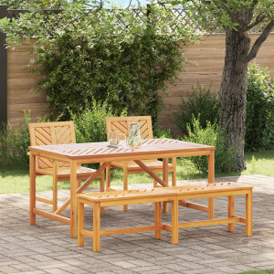 vidaXL Tuin eettafelset 4 pcs Bruin Massief Acaciahout