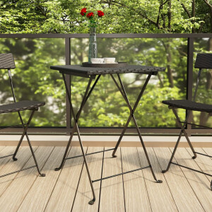 vidaXL Bistrotafel inklapbaar 55x54x71 cm poly rattan zwart