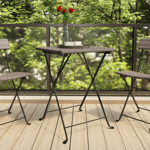 vidaXL Bistrotafel inklapbaar 55x54x71 cm poly rattan grijs