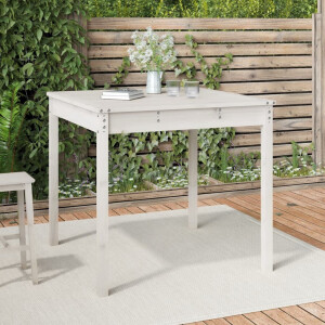 vidaXL Tuintafel 82,5x82,5x76 cm massief grenenhout wit