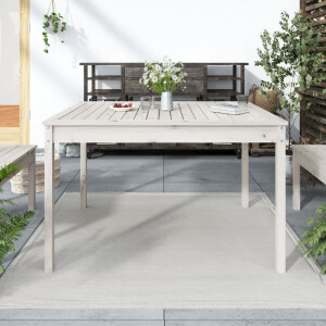 vidaXL Tuintafel 121x82,5x76 cm massief grenenhout wit