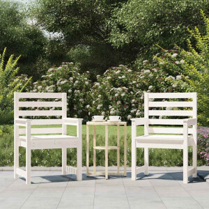 vidaXL Tuinstoelen 2 st 60x48x91 cm massief grenenhout wit