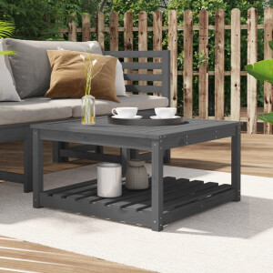 vidaXL Tuintafel 82,5x82,5x45 cm massief grenenhout grijs