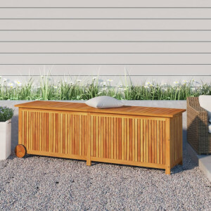 vidaXL Tuinbox met wieltjes 150x50x58 cm massief acaciahout