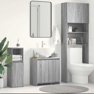 vidaXL Badkamerkast 60x33x61 cm bewerkt hout grijs sonoma eikenkleurig