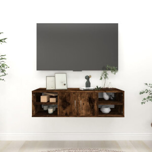 vidaXL Wandschap 102x30x29 cm bewerkt hout gerookt eikenkleurig