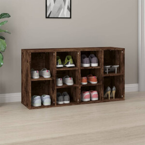vidaXL Schoenenbank 103x30x55 cm bewerkt hout gerookt eikenkleurig