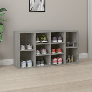 vidaXL Schoenenbank 103x30x54,5 cm bewerkt hout grijs sonoma eiken