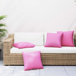 vidaXL Spreidkussens Effen 4 pcs Roze 50 x 50 cm Polyester Stof