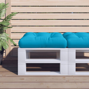 vidaXL Palletkussen 50x50x12 cm stof blauw