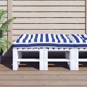 vidaXL Palletkussen gestreept 120x80x12 cm stof blauw en wit