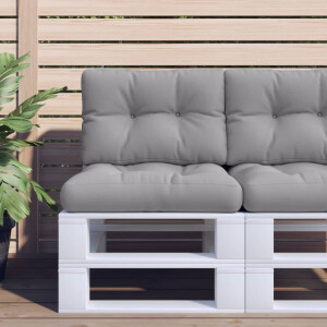 vidaXL Palletkussen 60x40x12 cm stof grijs