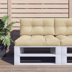 vidaXL Palletkussen 70x40x12 cm stof beige
