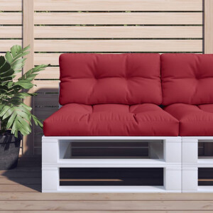 vidaXL Palletkussen 70x40x12 cm stof wijnrood
