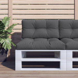 vidaXL Palletkussen 80x40x12 cm stof antracietkleurig