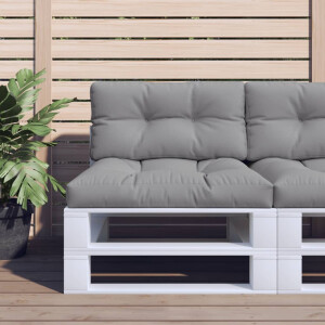 vidaXL Palletkussen 80x40x12 cm stof grijs