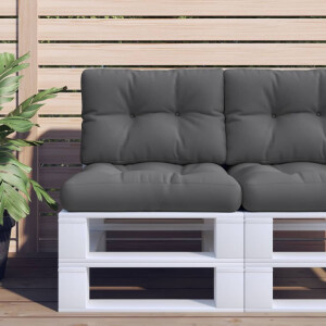 vidaXL Palletkussens 2 st stof antracietkleurig