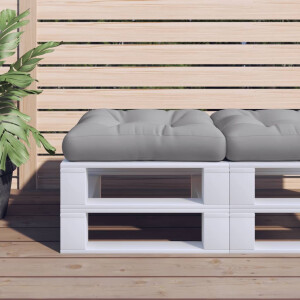vidaXL Palletkussen stof grijs