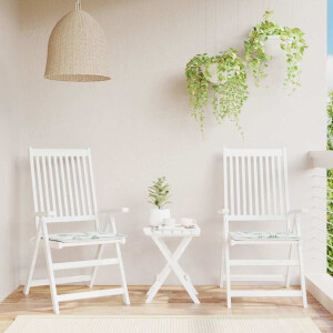 vidaXL Stoelkussens 2 st bladpatroon 40x40x4 cm stof
