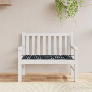 vidaXL Tuinbankkussen ruitpatroon 100x50x4 cm oxford stof zwart