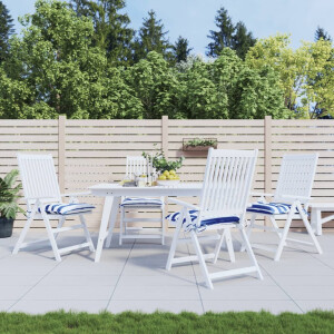 vidaXL Stoelkussens 4 st gestreept 40x40x7 cm stof wit en blauw