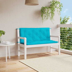 vidaXL Tuinbankkussens 2 st 120x50x7 cm stof turquoise