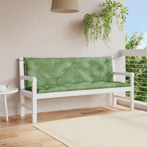 vidaXL Tuinbankkussens 2 st bladpatroon 150x50x7 cm stof
