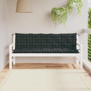 vidaXL Tuinbankkussens 2 st oxford stof ruitpatroon zwart