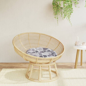 vidaXL Zitkussen rond ruitpatroon Ø 60x11 cm oxford stof grijs