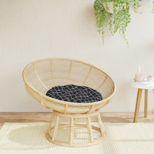 vidaXL Zitkussen rond ruitpatroon Ø 60x11 cm oxford stof zwart