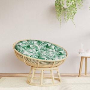 vidaXL Zitkussen rond bladpatroon Ø 100x11 cm oxford stof