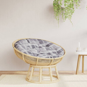 vidaXL Zitkussen rond ruitpatroon Ø 100x11 cm oxford stof grijs