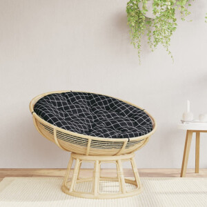 vidaXL Zitkussen rond ruitpatroon Ø 100x11 cm oxford stof zwart