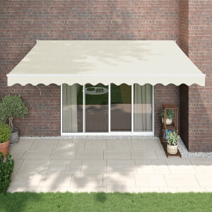 vidaXL Luifel uittrekbaar 4,5x3 m stof en aluminium crèmekleurig