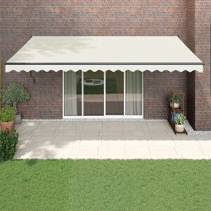 vidaXL Luifel uittrekbaar 5x3 m stof en aluminium crèmekleurig