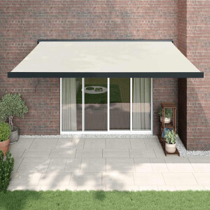 vidaXL Luifel uittrekbaar 4,5x3 m stof en aluminium crèmekleurig