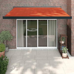 vidaXL Luifel uittrekbaar 3x2,5 m stof en aluminium oranje en bruin