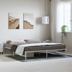 vidaXL Bedframe metaal wit 183x213 cm