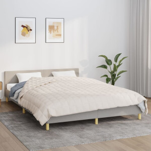 vidaXL Verzwaringsdeken 200x230 cm 9 kg stof lichtcrèmekleurig