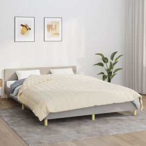 vidaXL Verzwaringsdeken 220x240 cm 15 kg stof lichtcrèmekleurig