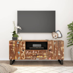 vidaXL Tv-meubel 105x33,5x46 cm massief hout gerecycled bewerkt hout