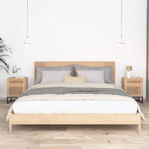 vidaXL Nachtkastjes 2 st 40x30x55,5 cm bewerkt hout en ijzer