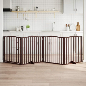 vidaXL Hondenhek inklapbaar 4 panelen 320cm populierenhout bruin eiken