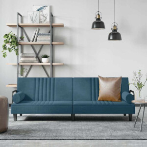 vidaXL Slaapbank met armleuningen fluweel blauw